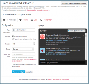 intégrer twitter dans un widget wordpress sans installer une extensiosn wordpress
