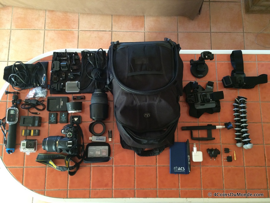 Tout le matériel photo que l'on peut mettre dans le sac à dos photo Tamrac Speed Pack 75
