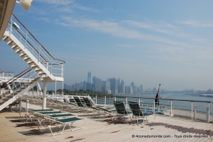 Le Queen Mary 2 à New York après 7 jours de traversée transatlantique