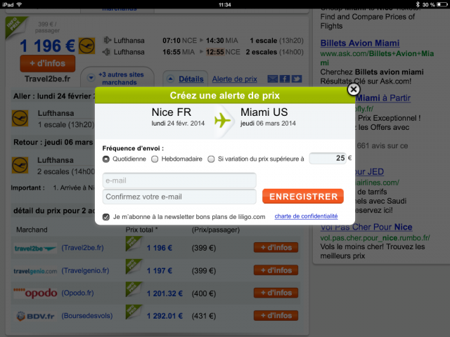 L'alerte de prix par email pour acheter les billets d'avion au meilleur moment L'alerte de prix par email pour acheter les billets d'avion au meilleur moment